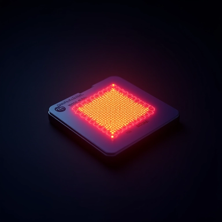 Mapa de calor representando o consumo de energia (TDP) de um processador.