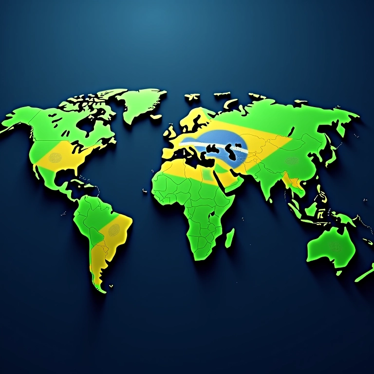 Mapa mundial com localizações de servidores destacados.