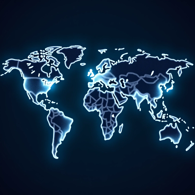 Mapa mundial com regiões conectadas a servidores CDN, representando o uso de Content Delivery Network em APIs ASPNET Core.