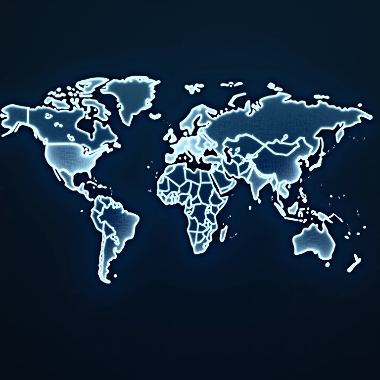 Mapa mundial destacando locais de servidores com conexões de baixa latência.