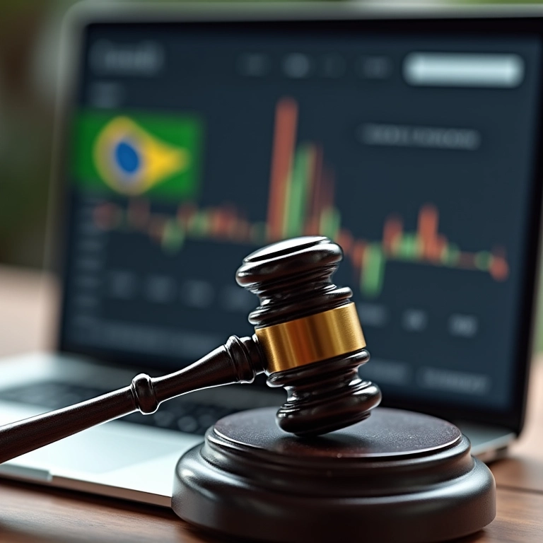 Martelo de juiz batendo em laptop com dados raspados.