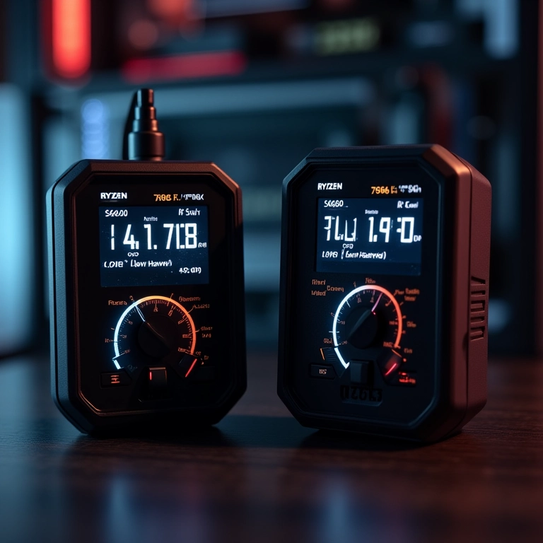 Medição do consumo de energia dos processadores Ryzen 5 7600 e 5600.