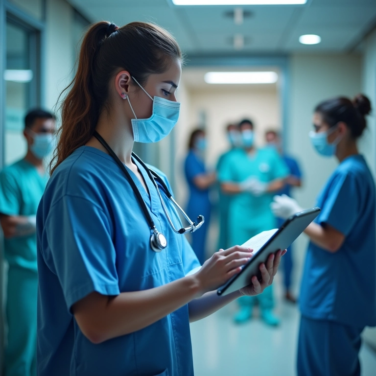 Médico utilizando plataforma de computação confidencial para proteger dados de paciente.