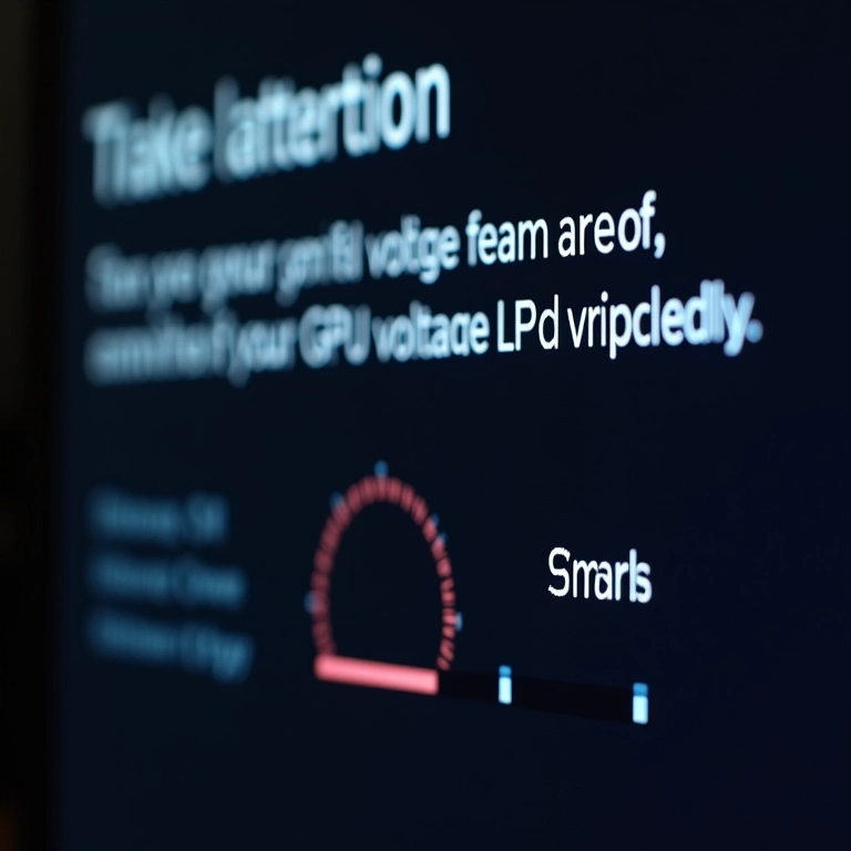 Mensagem de aviso sobre ajuste de voltagem da GPU com cuidado.