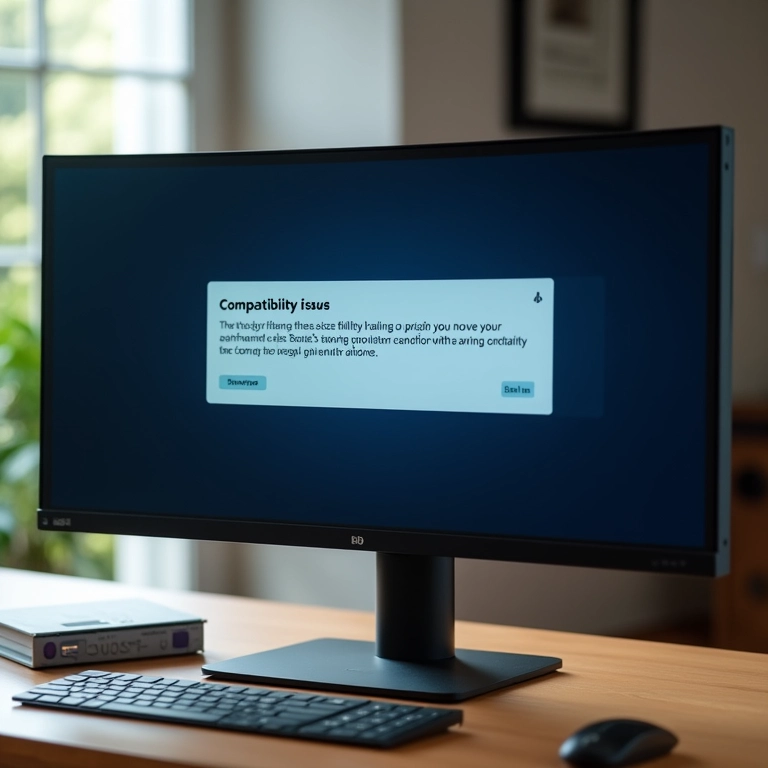 Mensagem de erro em um monitor ultrawide, representando problemas de compatibilidade.