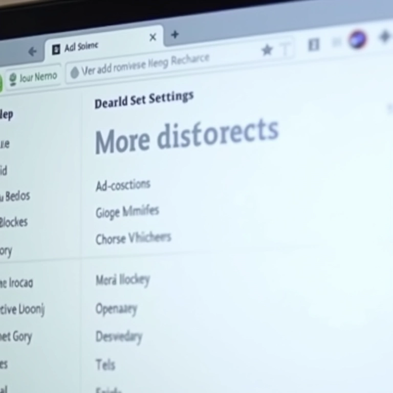 Menu de configurações do navegador mostrando opções de bloqueio de anúncios integradas.