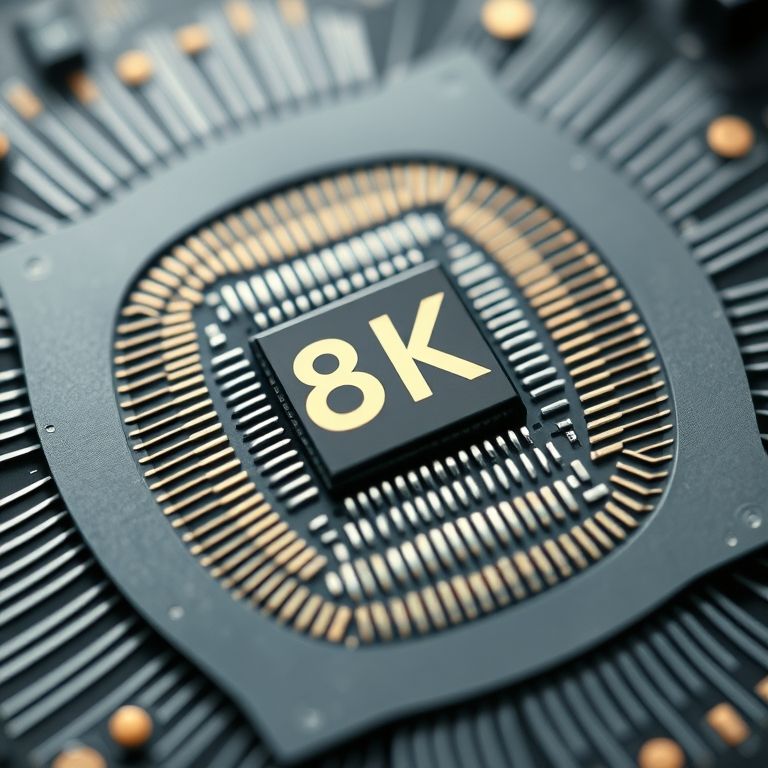 Microchip mostrando múltiplos núcleos e threads de um processador moderno.