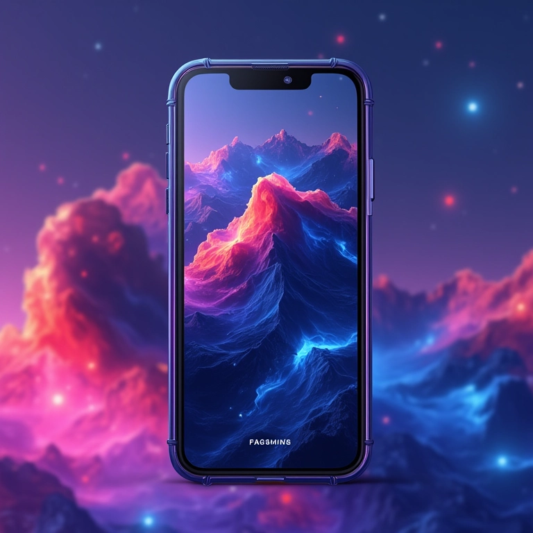 Mockup de interface de UI moderna com cores vibrantes e elementos inovadores.
