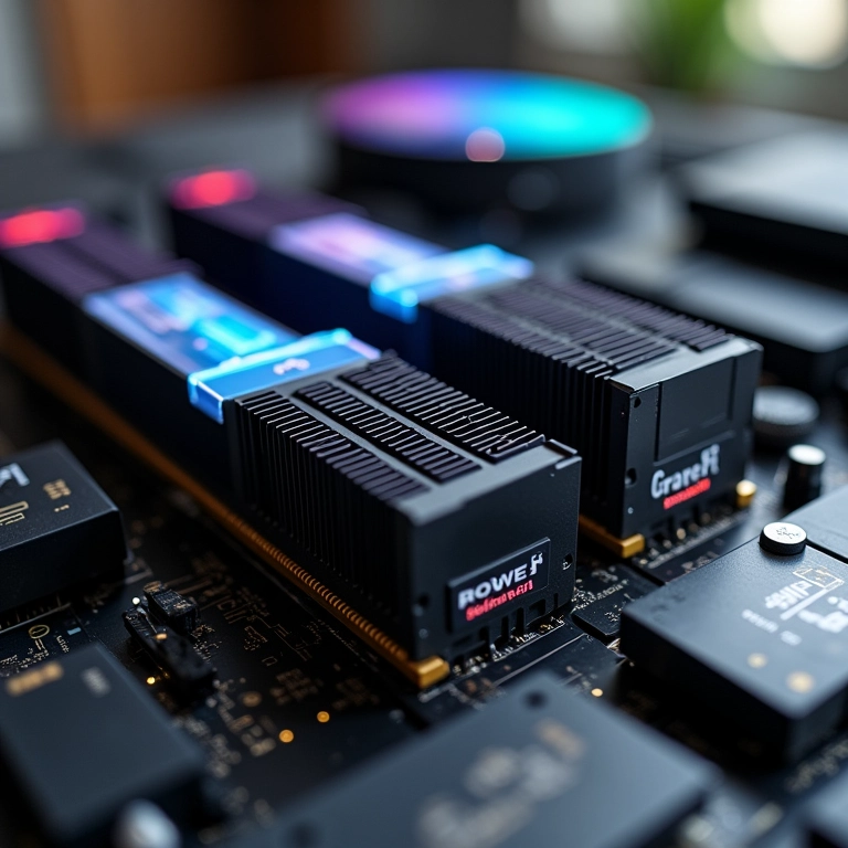 Módulos de memória RAM com dissipadores para PC fanless.