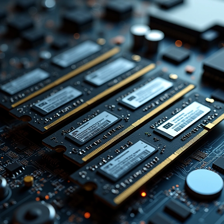 Módulos de memória RAM de alta velocidade.