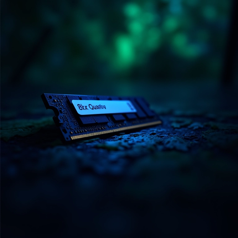 Módulos de memória RAM instalados em um servidor.