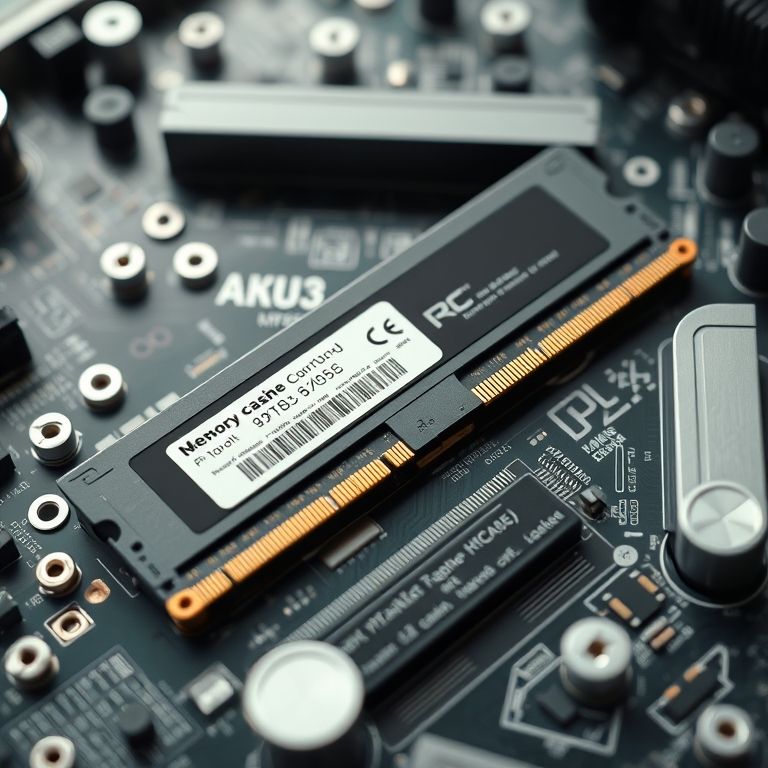 Módulos de memória RAM instalados na placa-mãe.