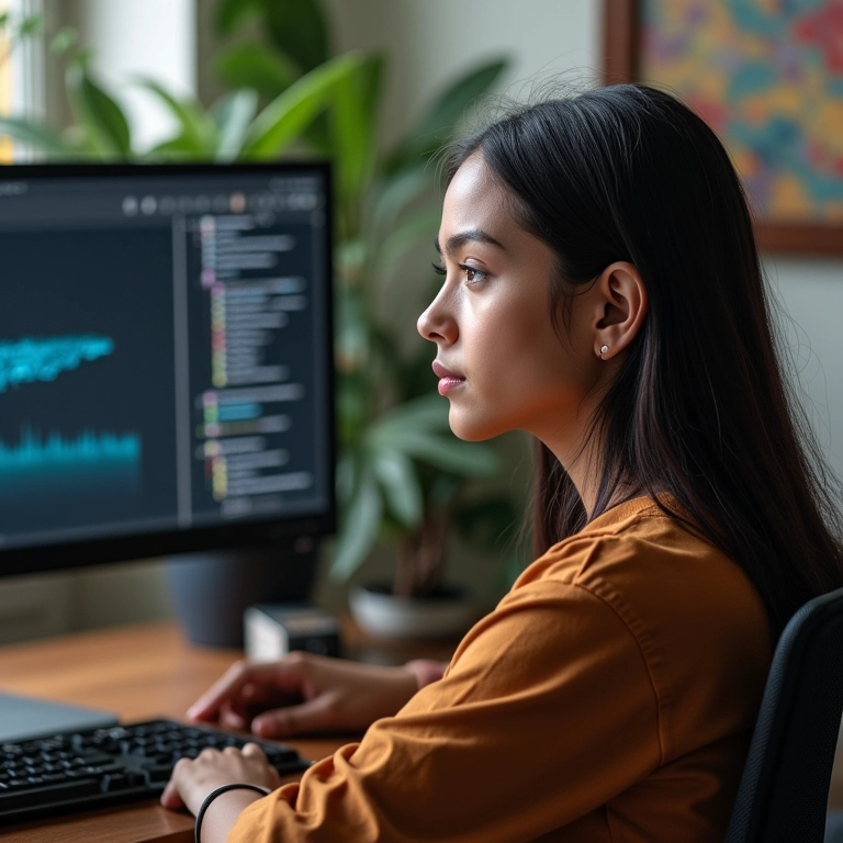 Mulher definindo o objetivo do PC para jogos.
