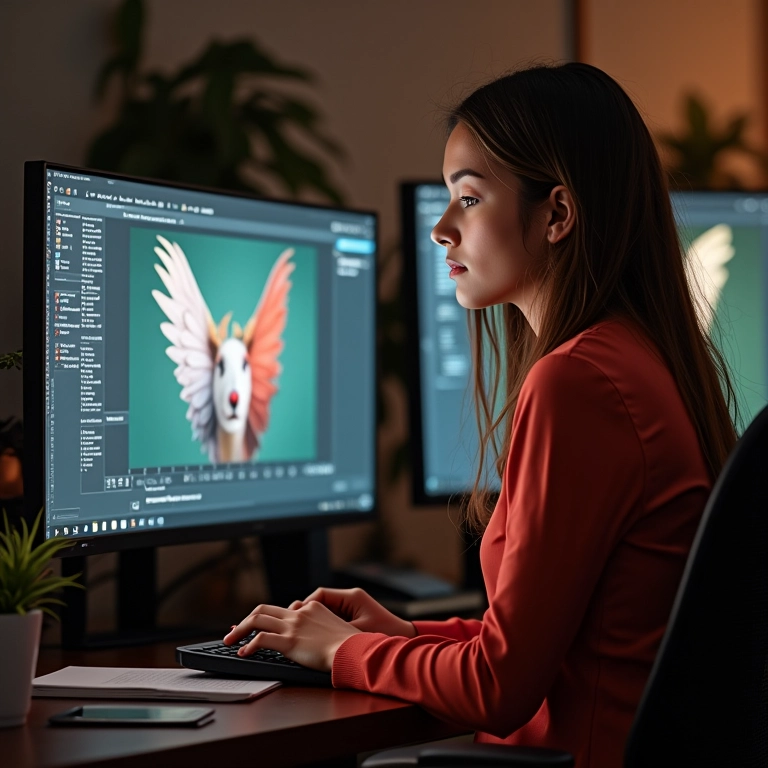 Mulher fazendo multitarefas em PC com Ryzen 5 5600, destacando sua capacidade.