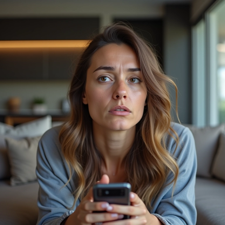 Mulher perguntando à Siri se ela entende português.