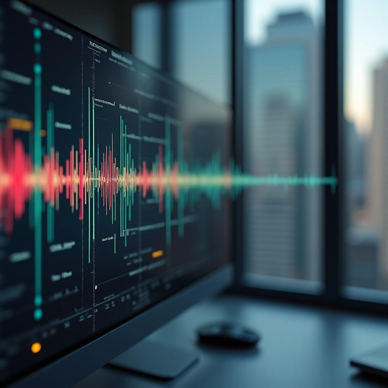 Onda sonora se convertendo em texto com alta precisão.