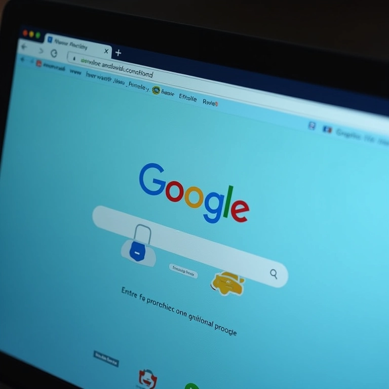 Página de busca do Google com cadeado verde HTTPS na barra de endereço.