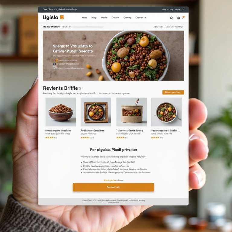 Página de produto com visuais atraentes e processo de compra fácil.