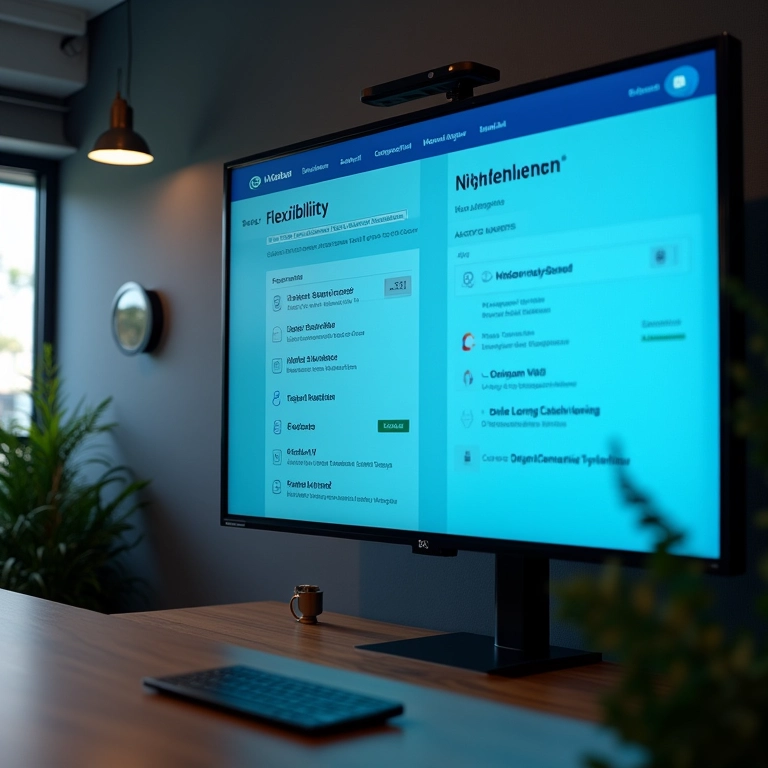 Painel de controle DigitalOcean exibido em coworking brasileiro, mostrando flexibilidade.