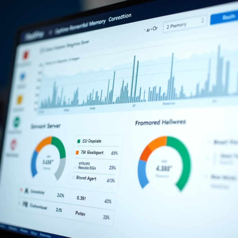 Painel mostrando métricas de desempenho otimizado do servidor.