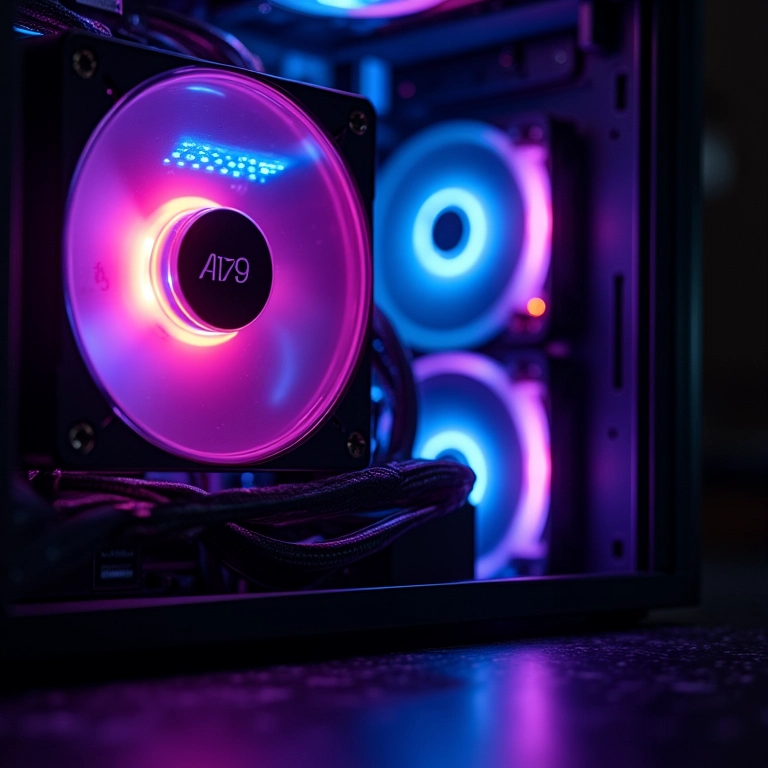 PC gamer de alta performance com fonte ATX 3.0 iluminada.