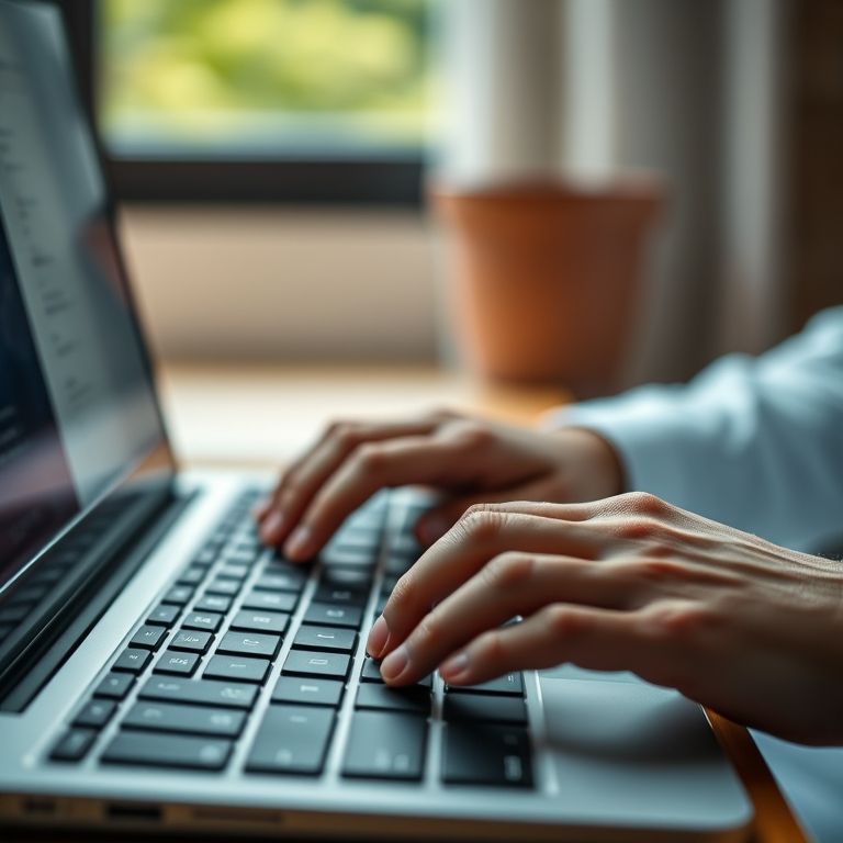 Pessoa navegando em um site usando apenas o teclado.