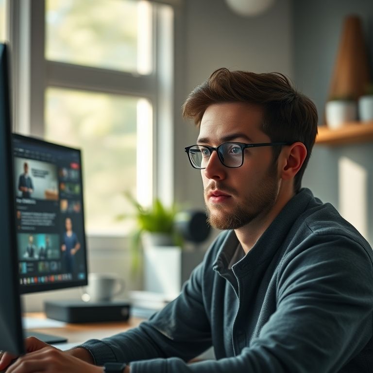 Pessoa usando Godot Engine, focada em tutoriais na tela.