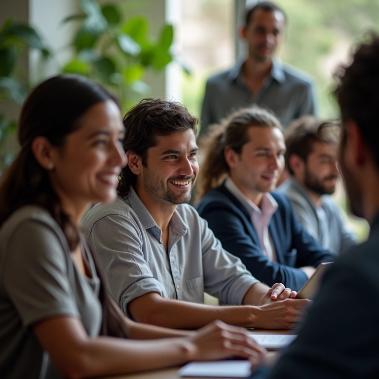 Pessoas denunciando golpes online às autoridades em um computador.