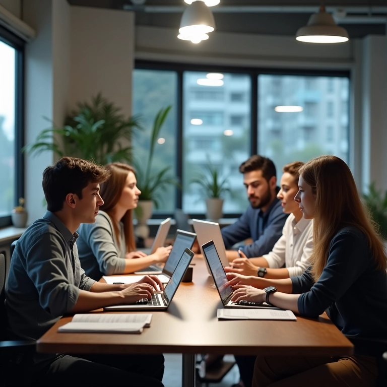 Pessoas diversas usando o Google Search Console.