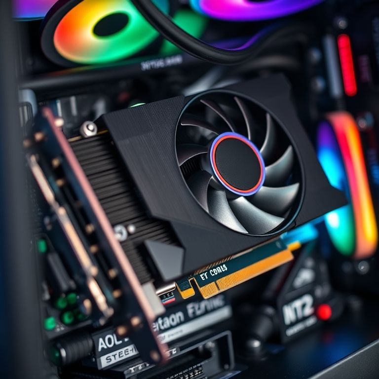 Placa de vídeo dedicada em um computador.