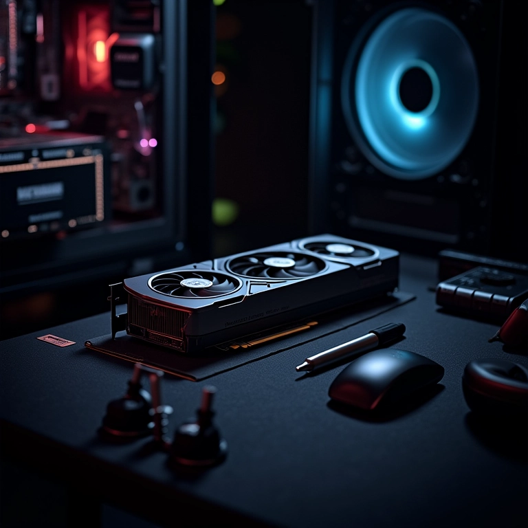 Placa de vídeo dedicada instalada em PC de alta performance.