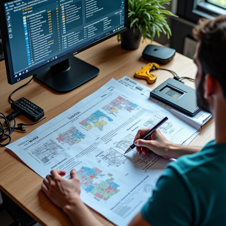 Planejamento da organização de cabos de um PC.