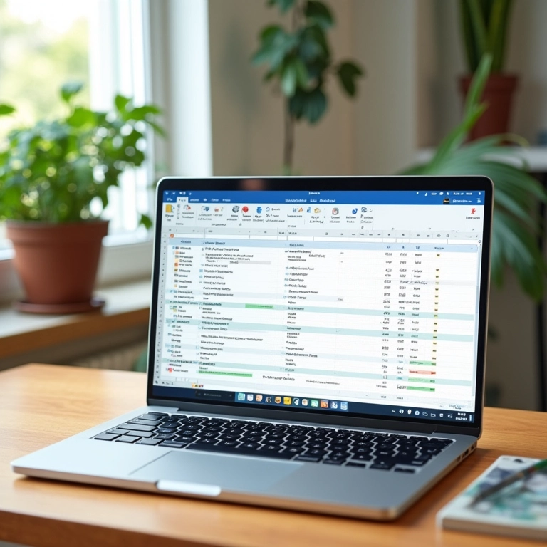 Planilha de produtividade do Telegram em laptop.