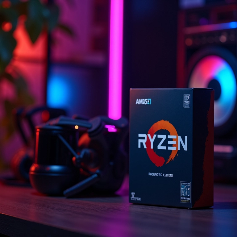 Processador AMD Ryzen 5 de 7ª geração com PC gamer RGB.