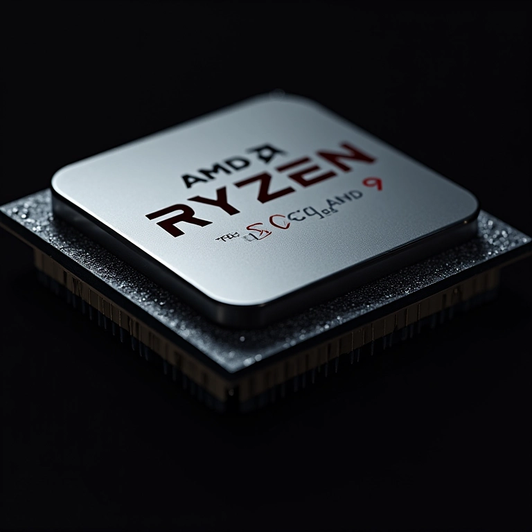 Processador AMD Ryzen 9 com detalhes intrincados.