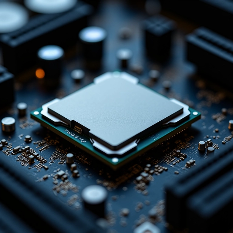 Processador de alta performance instalado em placa-mãe.