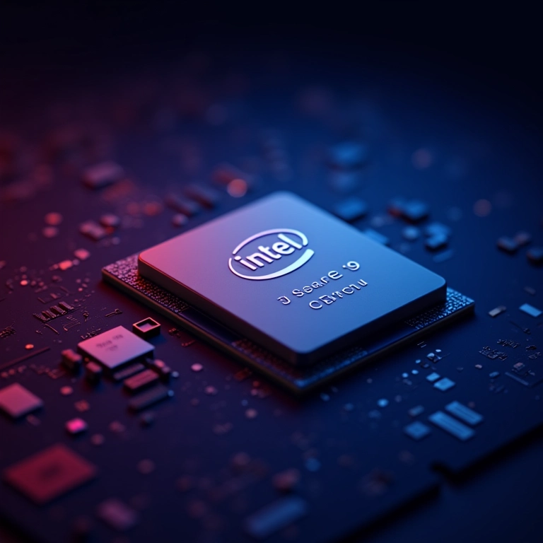 Processador Intel Core i9 em uma placa-mãe moderna.