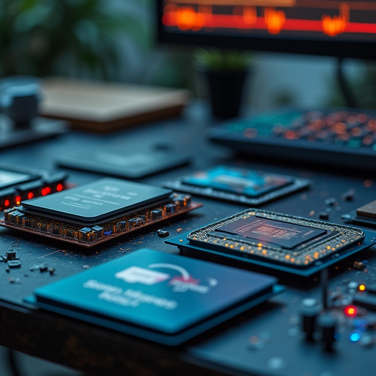 Processadores em bancada mostrando critérios para edição de vídeo.