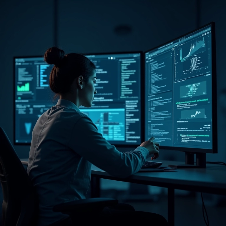 Profissional de cibersegurança coletando informações online (OSINT).