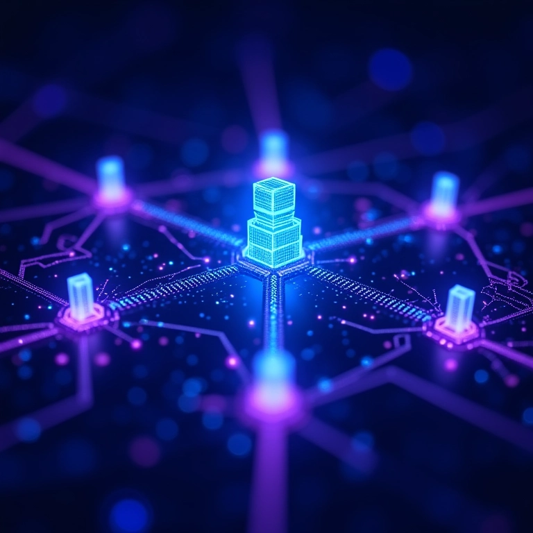 Rede interconectada de servidores privados simbolizando a criação de redes privadas.