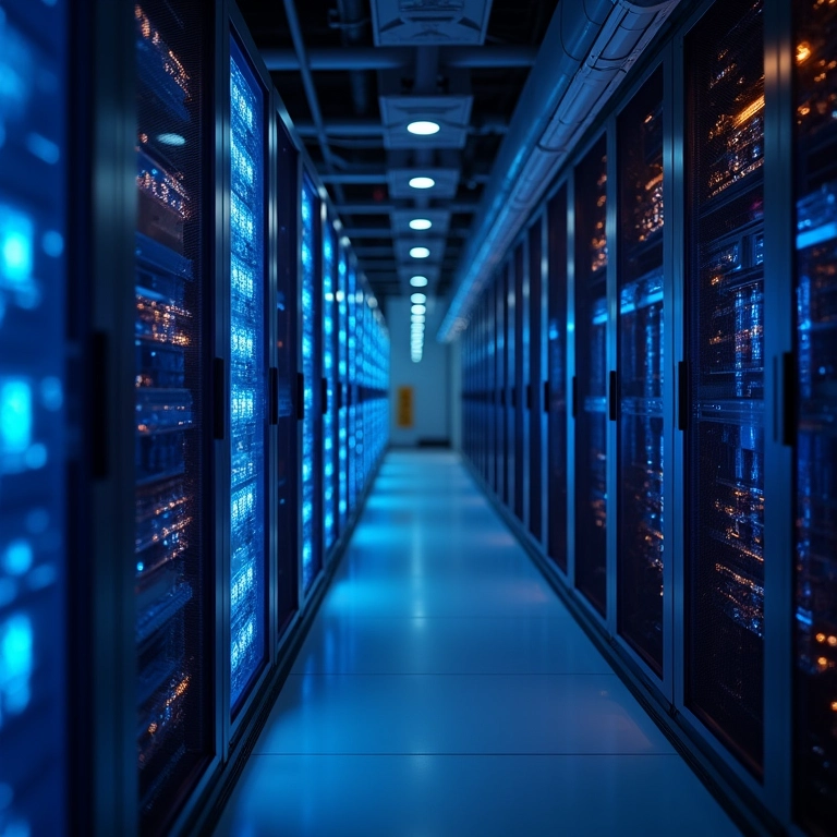 Servidores com fluxos de dados representando o GVC em operação.