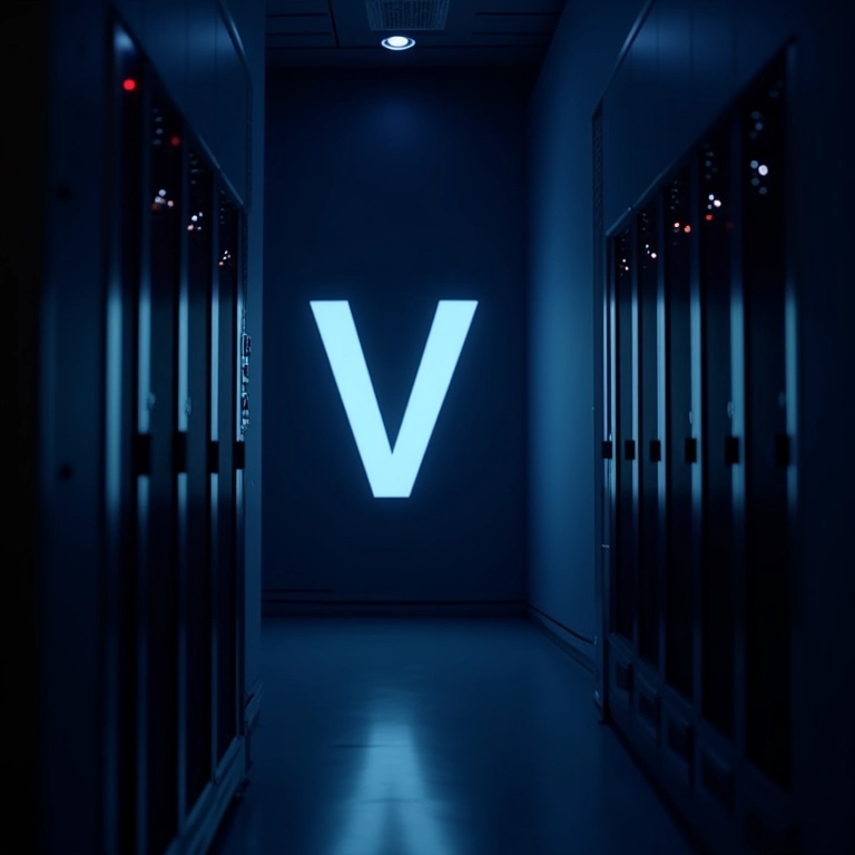 Servidores com o logo da linguagem V.