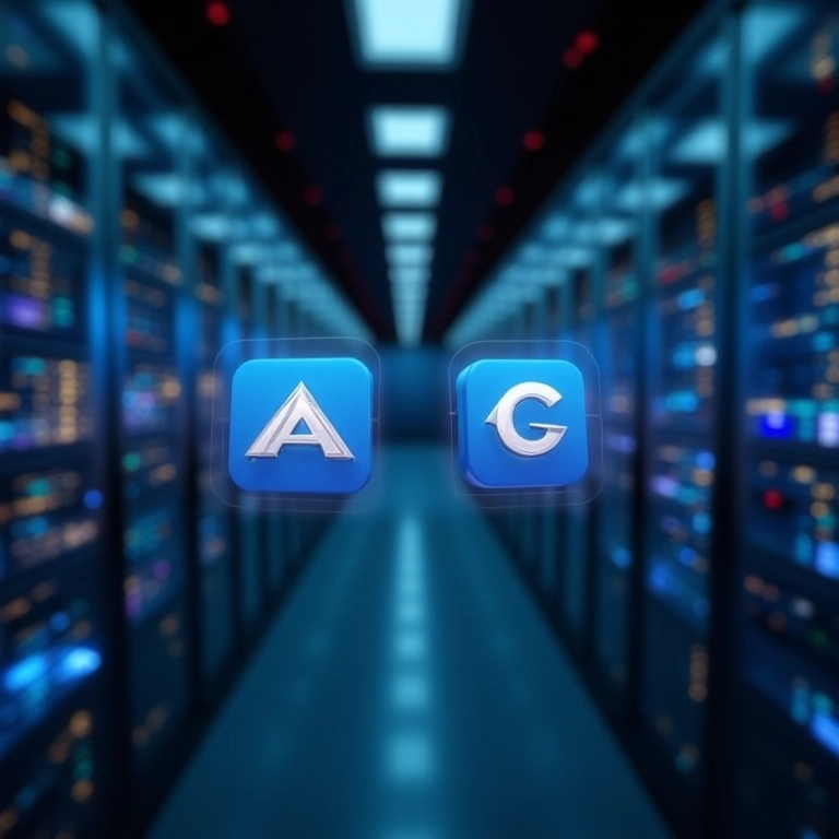 Servidores rodando Solr e Elasticsearch, processando dados em alta velocidade.