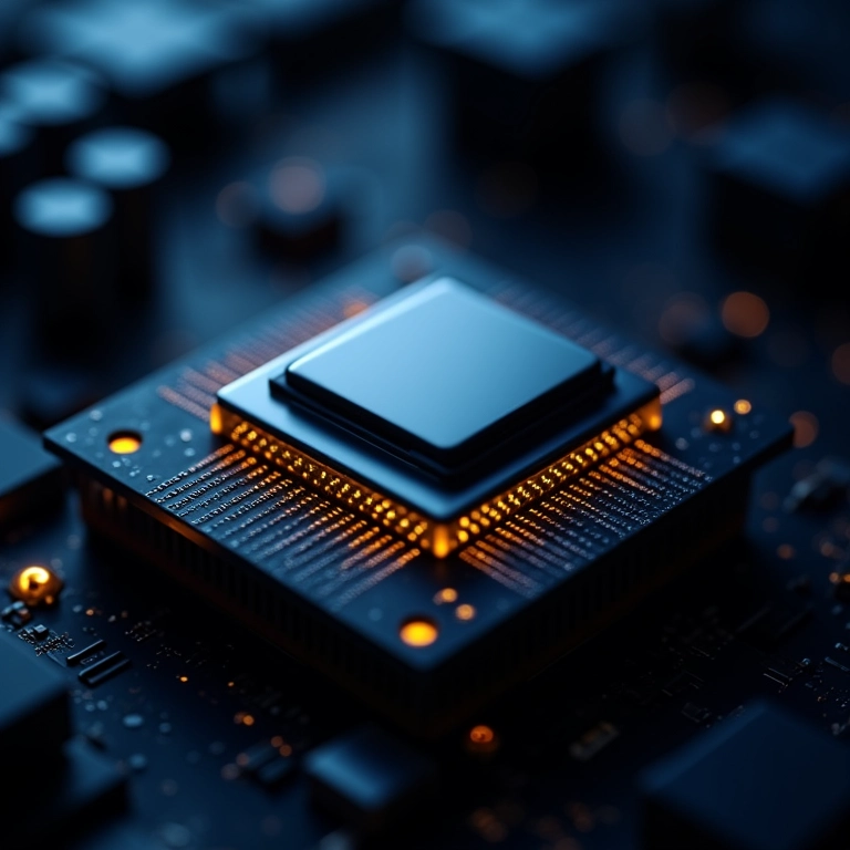 Socket de CPU de servidor com um processador potente instalado, ilustrando o equilíbrio da CPU em servidores de IA.