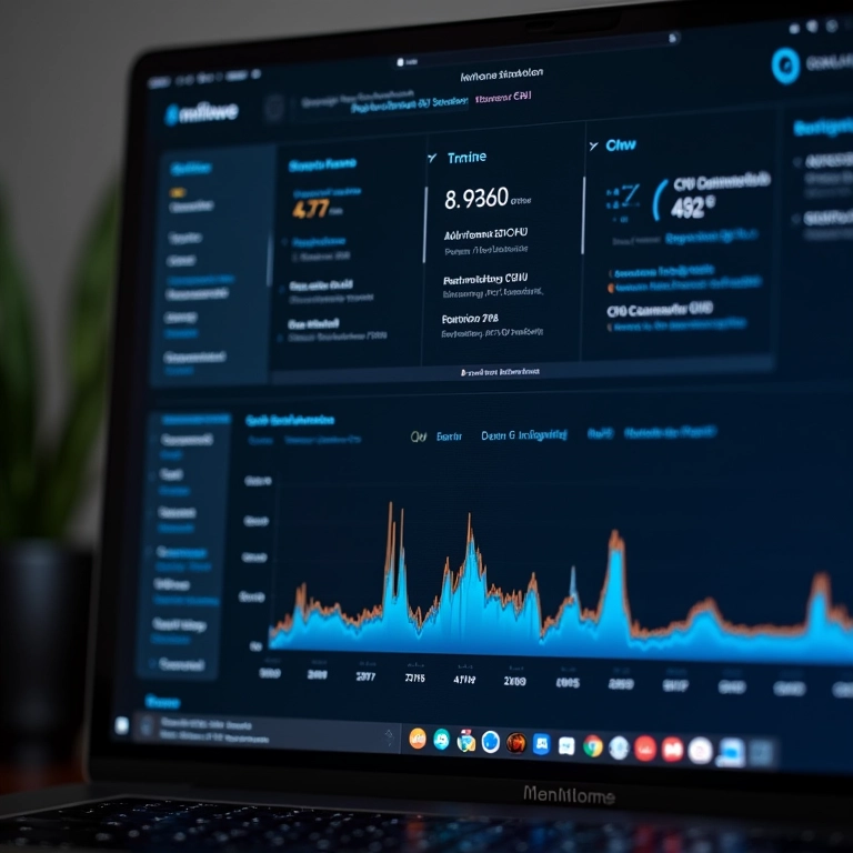 Software mostrando o desempenho da CPU durante edição de vídeo.