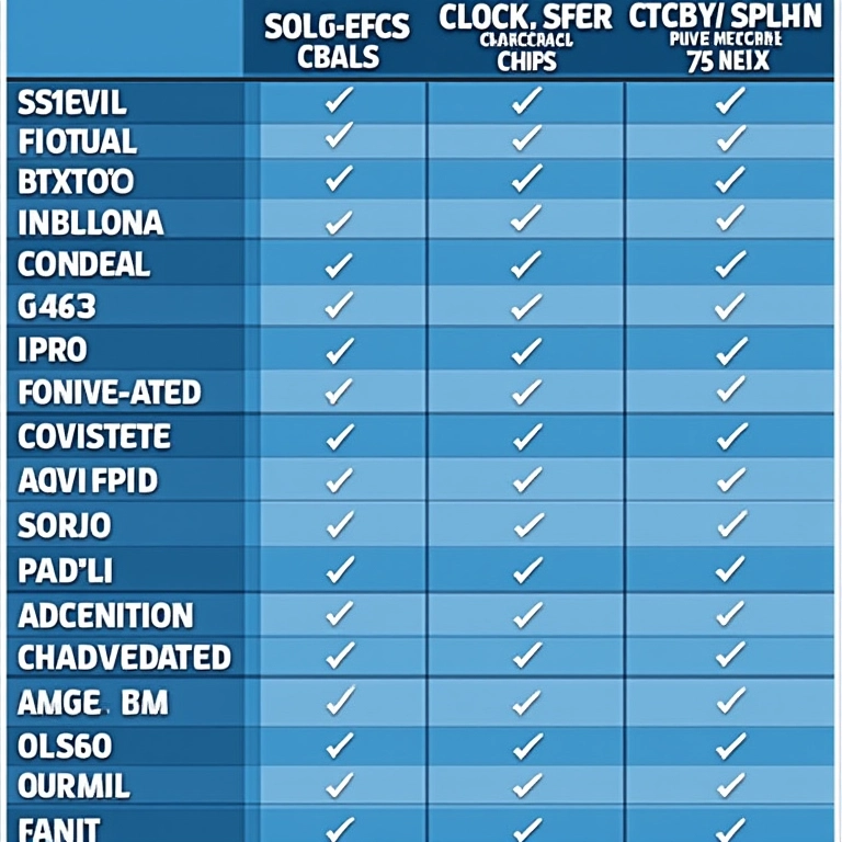 Tabela comparativa de CPUs para desenvolvimento.