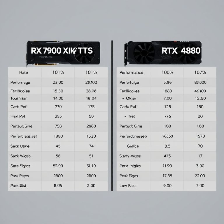 Tabela comparativa RX 7900 XTX vs RTX 4080.