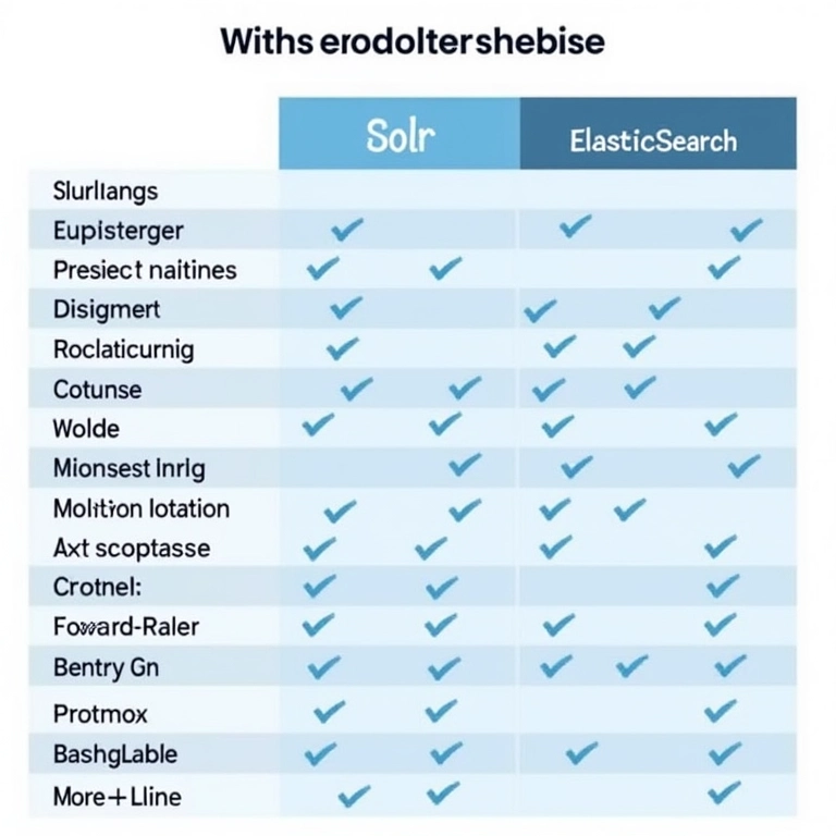 Tabela comparativa: Solr vs Elasticsearch.