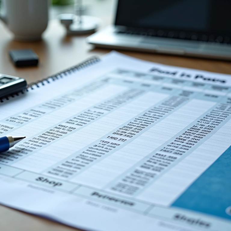 Tabela de custo simulada para PC