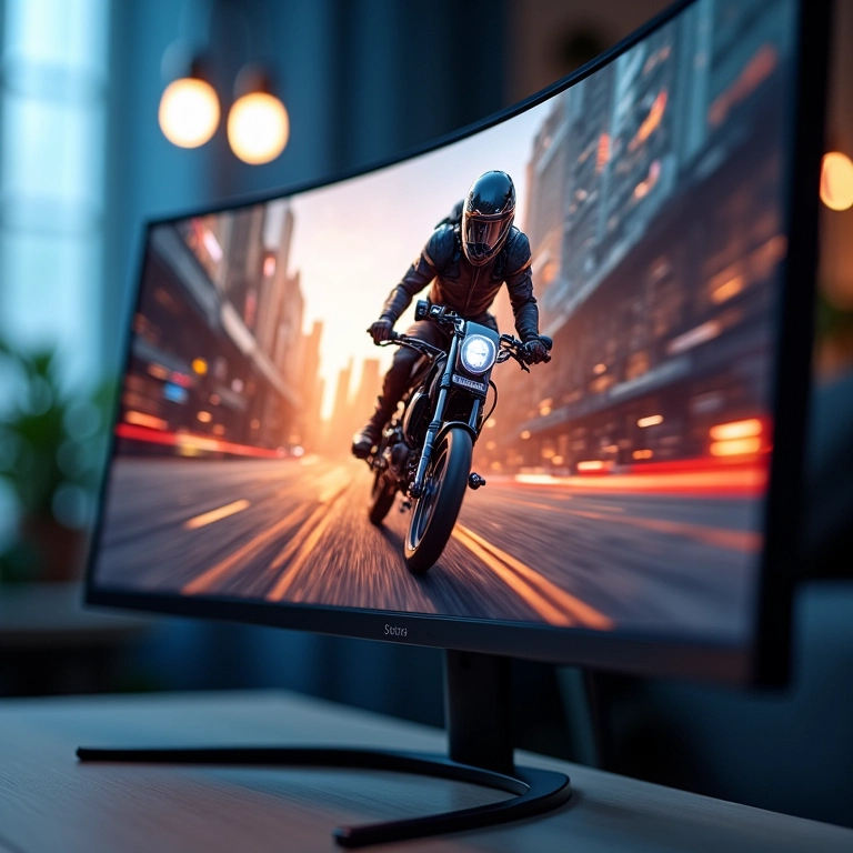 Taxas de atualização elevadas em monitor gamer ultrawide para jogos fluidos.